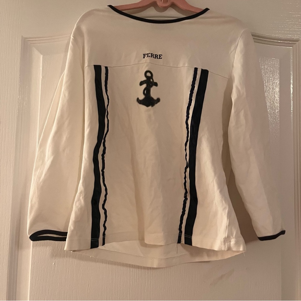 ferre white long sleeve tee